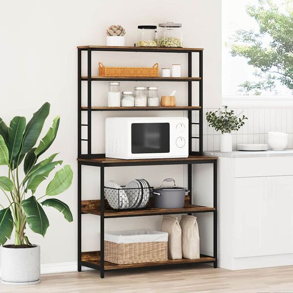 vidaXL K&uuml;chenregal Ger&auml;ucherte Eiche 100 x 40 x 168 cm Holzwerkstoff