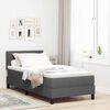 vidaXL Boxspringbett mit Matratze Dunkelgrau 90 x 190 cm Stoff