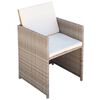vidaXL 3-tlg. Bistro-Set mit Auflagen Poly Rattan Beige