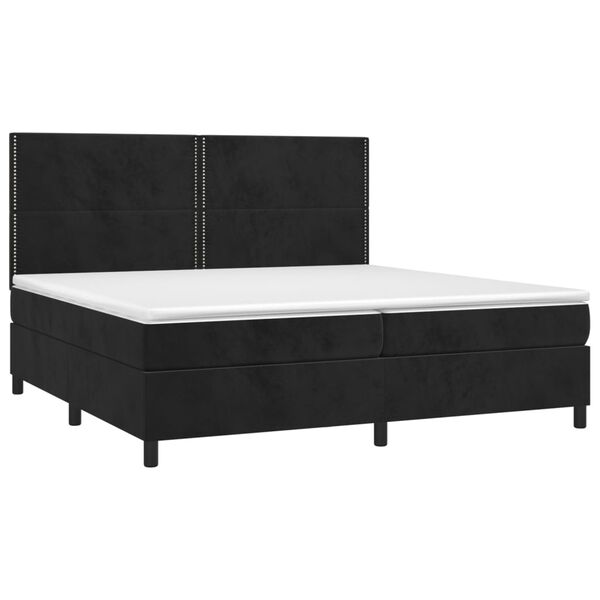 vidaXL Boxspringbett mit Matratze Schwarz 200x200 cm Samt