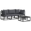 vidaXL Gartensofa-set 4 Stk. Schwarz Metall