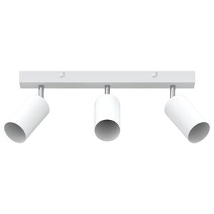 vidaXL Deckenstrahler mit Strahlern Wei&szlig; 38 x 6 x 16 cm Metall