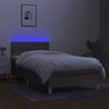 vidaXL Boxspringbett mit Matratze & LED Taupe 90x190 cm Stoff
