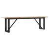 vidaXL Couchtisch O-Gestell 160x40x45,5 cm Massivholz Kiefer Stahl