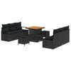 vidaXL Gartensofa-set 9 stk. Schwarz Poly-Rattan