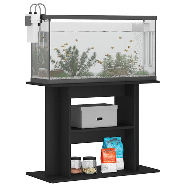 vidaXL Aquariumst&auml;nder Schwarz 80x35x60 cm Holzwerkstoff