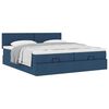 vidaXL Ottoman-Bett mit Matratzen Blau 160x200 cm Stoff