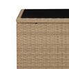 vidaXL Beistelltisch mit Glasplatte Beige Poly Rattan & Hartglas