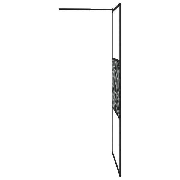 vidaXL Duschwand f&uuml;r Walk-In Dusche 115x195 cm ESG Steindesign Schwarz