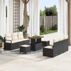 vidaXL Gartensofa-set mit Kissen 9 pcs Schwarz Poly-Rattan