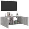 vidaXL TV-Wandschrank mit LED-Leuchten Grau Sonoma 80x35x31 cm