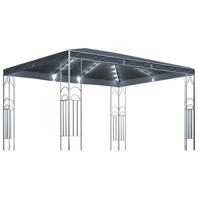 vidaXL Pavillon mit LED-Lichterkette 400x300 cm Anthrazit