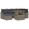 vidaXL Garten-Sofa-Set mit Speicher 7 pcs Grau Poly Rattan