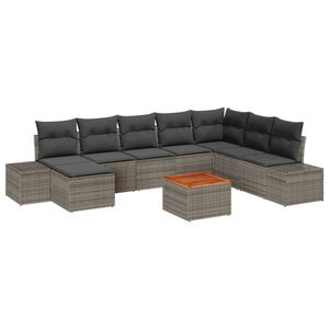 vidaXL Garten-Sofa-Set 9 pcs Grau