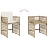 vidaXL 17-tlg. Garten-Essgruppe mit Kissen Beige Poly Rattan