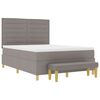 vidaXL Boxspringbett mit Matratze Taupe 140 x 200 cm Stoff
