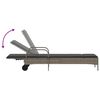 vidaXL Sonnenliegen mit Auflagen 2 Stk. Grau Poly Rattan
