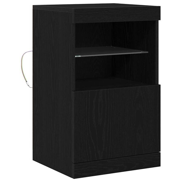 vidaXL LED-Sideboard Schwarz Eichen-Optik 41 x 37 x 67 cm