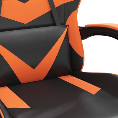 vidaXL Gaming-Stuhl Drehbar Schwarz und Orange Kunstleder