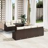 vidaXL Gartensofa-set mit Kissen 8 pcs Braun und Creme Poly-Rattan