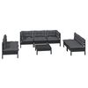 vidaXL 8-tlg. Garten-Lounge-Set mit Kissen Massivholz Kiefer