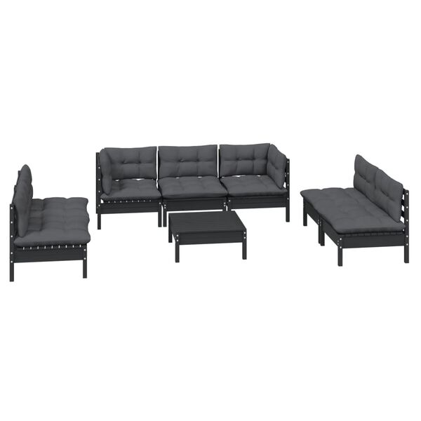vidaXL 8-tlg. Garten-Lounge-Set mit Kissen Massivholz Kiefer