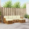 vidaXL Sofagarnituren 6 pcs Natur und Creme Massivholz Akazie
