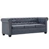 vidaXL Chesterfield Sofagarnitur Kunstleder in Wildleder-Optik Grau