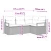 vidaXL Sofa Set mit Kissen 4 pcs Beige und Hellgrau Poly-Rattan