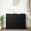 vidaXL Sideboard Schwarz Eichen-Optik 100x35x76 cm Holzwerkstoff