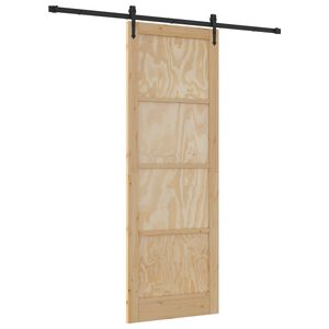 vidaXL Schiebet&uuml;r ORKDAL Natur 83 x 232 cm Massives Kiefernholz