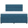 vidaXL Boxspringbett mit Matratze Blau 180x200 cm Samt