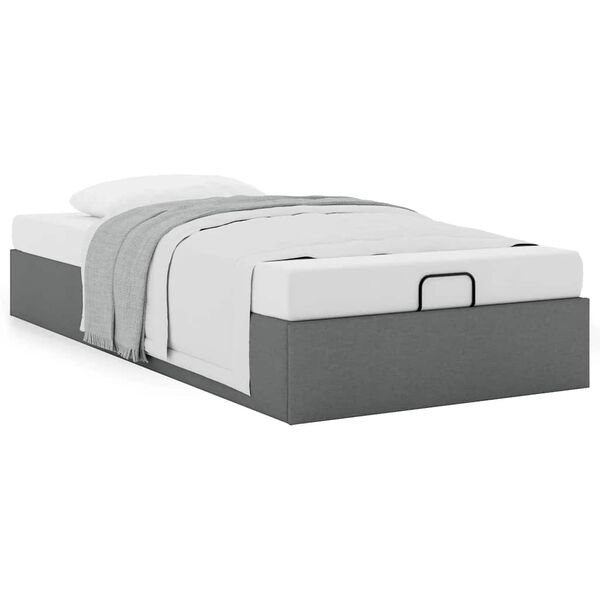 vidaXL Ottoman-Bett ohne Matratze Dunkelgrau 100x200 cm Stoff