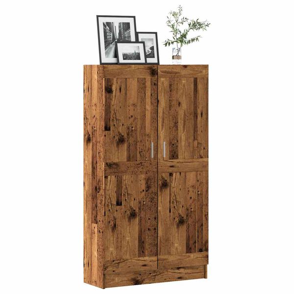 vidaXL B&uuml;cherschrank Altholz-Optik 82,5x30,5x150 cm Holzwerkstoff