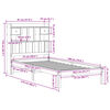 vidaXL B&uuml;cherregalbett ohne Matratze 75x190 cm Massivholz Kiefer