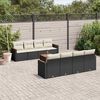 vidaXL 9-tlg. Garten-Sofagarnitur mit Kissen Schwarz Poly Rattan