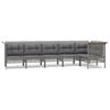 vidaXL 6-tlg. Garten-Lounge-Set mit Kissen Grau Poly Rattan