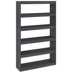 vidaXL B&uuml;cherregal/Raumteiler Grau 100x30x167,5 cm Massivholz Kiefer