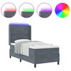 vidaXL Boxspringbett mit Matratze Dunkelgrau 100 x 200 cm Samt