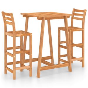 vidaXL 3-tlg. Gartenbar-Set Massivholz Akazie