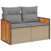 vidaXL 13-tlg. Garten-Sofagarnitur mit Kissen Beige Poly Rattan