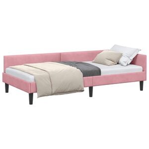 vidaXL Eckbettgestell Rosa 80 x 200 cm Samt
