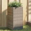 vidaXL Pflanzk&uuml;bel Grau 30x30x60 cm Poly Rattan