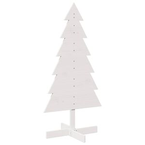 vidaXL Weihnachtsbaum zum Schm&uuml;cken Wei&szlig; 120 cm Massivholz Kiefer