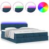 vidaXL Ottoman-Bett mit Matratzen & LED Dunkelblau 200x200 cm Samt