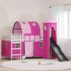 vidaXL Kinderloftbett Wei&szlig; und Rosa 99,5 x 200 cm Metall