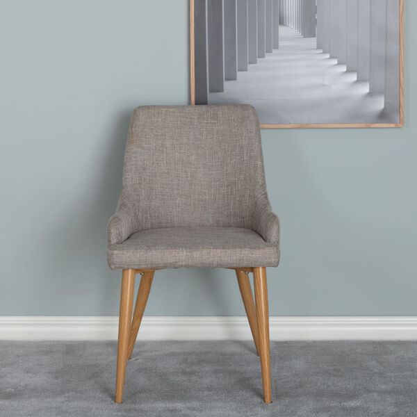 Venture Home Esszimmerst&uuml;hle 2 Stk. Plaza Polyester Grau und Natur