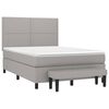 vidaXL Boxspringbett mit Matratze Hellgrau 140x190 cm Stoff