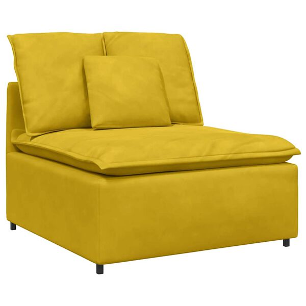 vidaXL Modulares Sofa mit Kissen Gelb