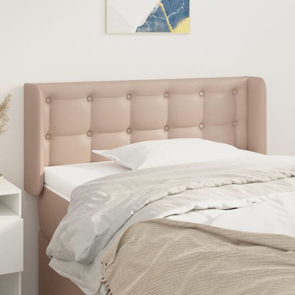 vidaXL Kopfteil mit Ohren Cappuccino-Braun 103x16x78/88 cm Kunstleder